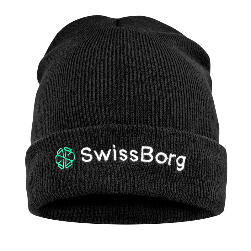 Worn SwissBorg Black Beanie